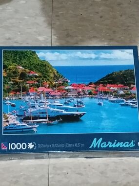 👻 SALE 👻 MARINA Blue and Red Coastal Harbor Puzzle
